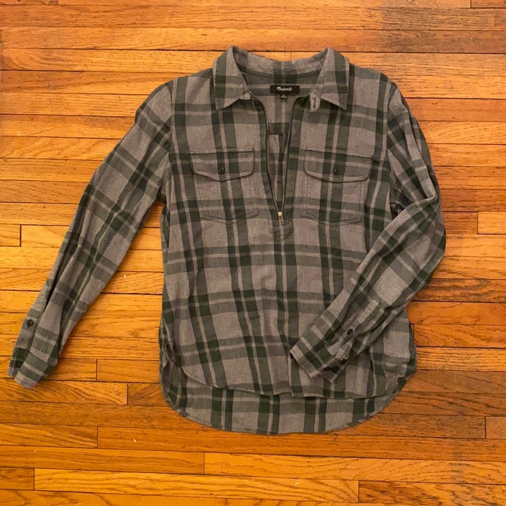 Madewell 1/4 Zip Flannel